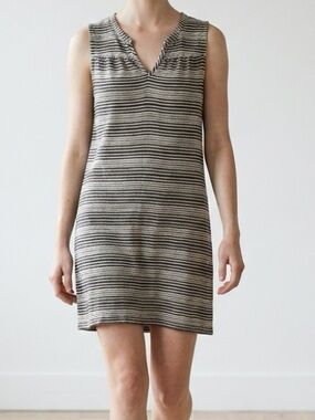 💥 GAP Striped Sleeveless Mini Dress with Pockets Black White Classic Tunic Style